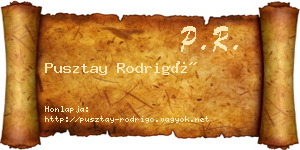 Pusztay Rodrigó névjegykártya